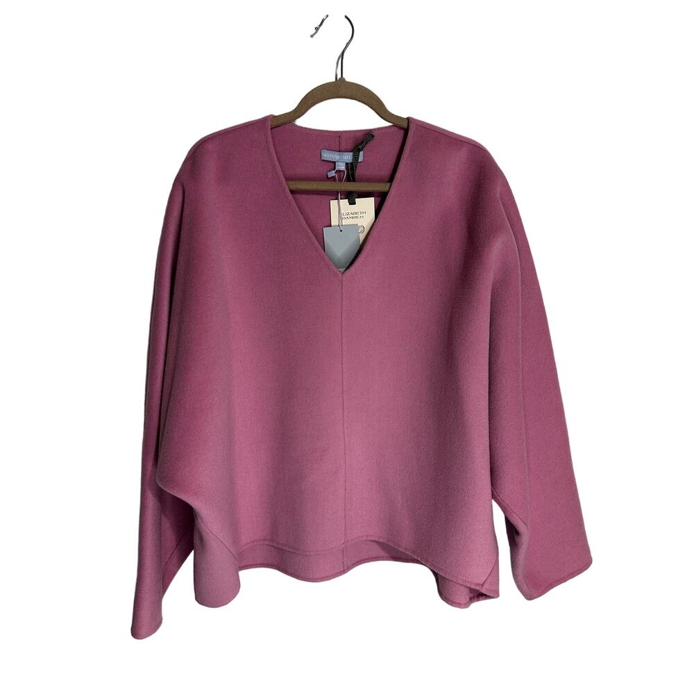 NWT Antonio Melani x Elizabeth Damrich Flora V-Neck Wool Blend Sweater XL